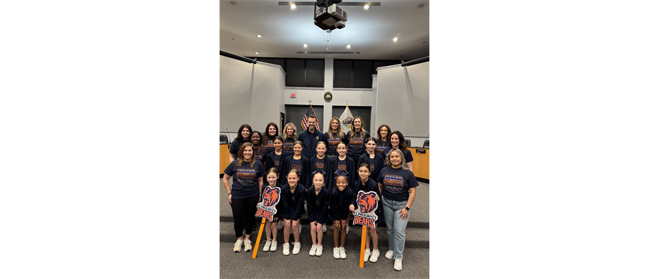 Bears' Cheerleaders honored at Elmhurst City Hall!